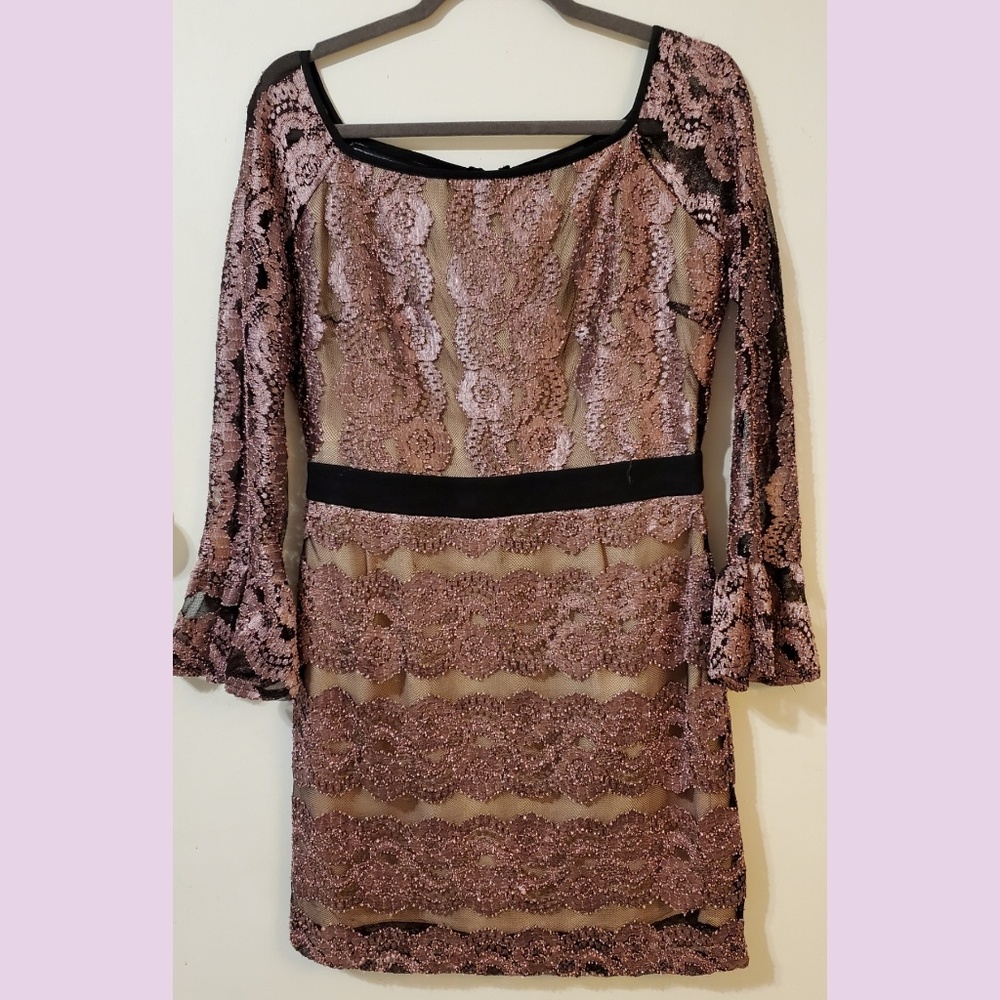 Blush Pink Lace Cocktail Dress